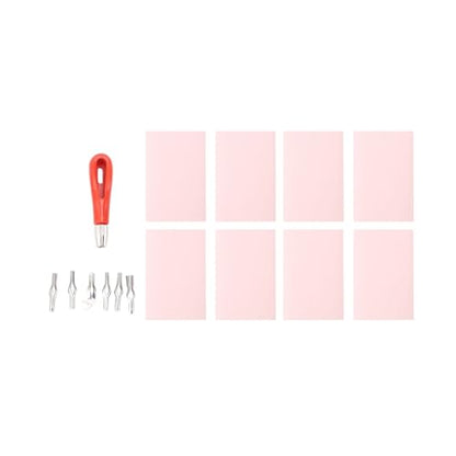 WAHEWUD Stamp Making Kit for Printmaking, Linocut Tools with 8 Rubber Carving Blocks and 6 Blades, Soft Linoleum Cutter Set for DIY Crafts, Scrapbooking Art Hobby
