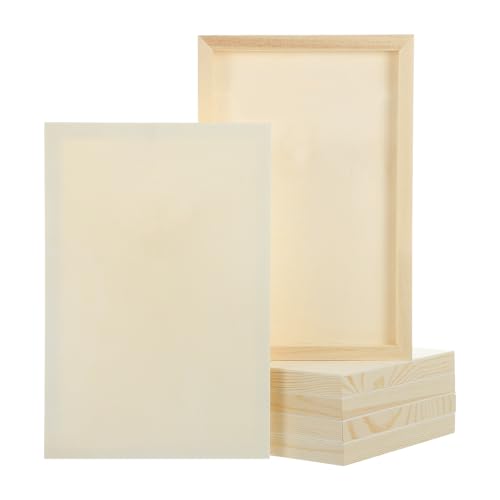 MECCANIXITY 2 Pack Wood Canvas Boards, 8x12 Inch Art Canvases Square Unfinished Wood Panel for Painting, Crafts, DIY Projects, Pouring Art - size: 8x12 Inch