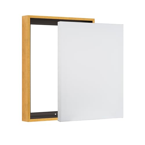 PIXY CANVAS Value Pack of 8x10 Stretched Canvas 1-1/2 (1.5) inch deep and Floater Frame for Your Paintings/Artwork/Wall Art/Wall Decor (Rustic Gold, 8 x 10 inch, Portrait) - color: Rustic Gold, size: 8 x 10 inch