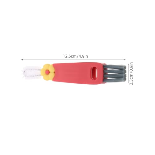5pcs Water Bottle Lid Cleaner Brush Set with Flower Design, Bendable Mini Cup Lid Gap Scrubber for Kitchen and Home Crevice Cleaning
