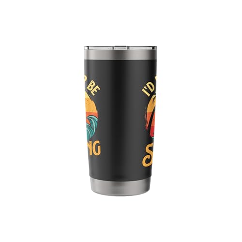 I'd Rather Be Surfing - Beach Surfing Surfingboard Surfboard Stainless Steel Insulated Tumbler - color: Black