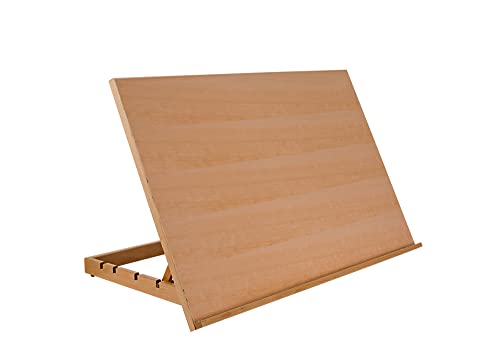 Soho Urban Artist Extra Large 19.75" x 29.5" Adjustable Portable Drawing Board Stand Easel, 5 Positions, Natural Beechwood Finish - size: 19.75x29.5"