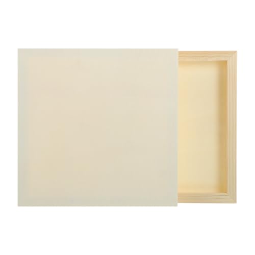 MECCANIXITY 2 Pack Wood Canvas Boards, 8x8 Inch Art Canvases Square Unfinished Wood Panel for Painting, Crafts, DIY Projects, Pouring Art - size: 8x8 Inch