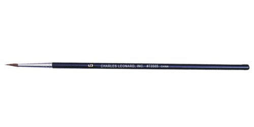 Charles Leonard Water Color Paint Brushes with Round Pointed Tip, # 5, 0.625 Inch, Camel Hair, Black Handle, 12-Pack (73505) - size: # 5 - 0.625 Inch, style: Camel Hair