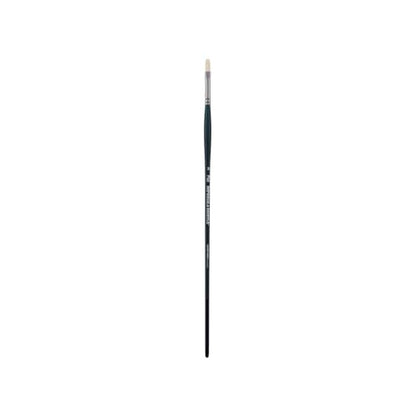 Creative Mark Imperial Professional Chungking Hog Bristle Brush - Flat # 2, Handmade Long Handle Oil Paint Brushes for Artists, Nickel-Plated Brass Ferrules, Stiff Yet Soft Natural Bristles - size: #2