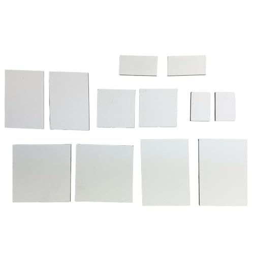 Trekell Mixed Mini Gesso Primed Panels – Pack of 12 Hardboard Painting Panels for Miniature Artwork | Made in USA - size: Mixed Panel 12 Pack - 2 of each size
