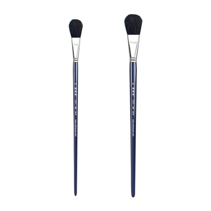XDT#168 Mop Artist Paint Brush 2 Piece Set Medium Stiff Nylon Hair Short Handle #10#20, Micro Detail Paint Brushes for Painting, Acrylic Oil Watercolor