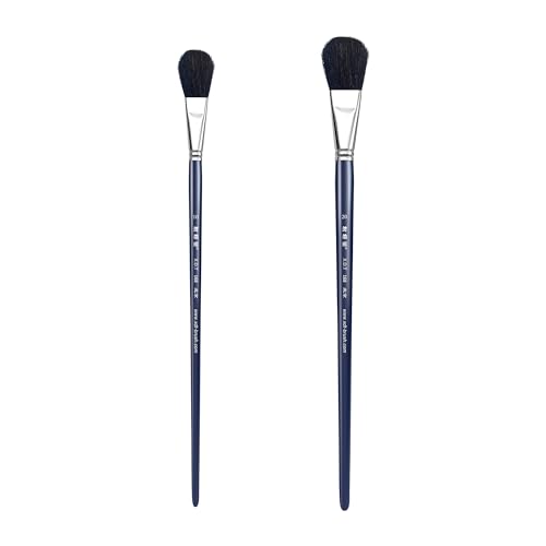 XDT#168 Mop Artist Paint Brush 2 Piece Set Medium Stiff Nylon Hair Short Handle #10#20, Micro Detail Paint Brushes for Painting, Acrylic Oil Watercolor