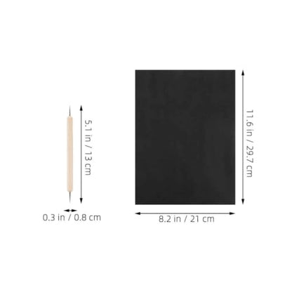 SEWCHICS 55pcs Black Carbon Graphite Transfer Paper with Dual Tip Stylus Pens for Stable Tracing on Canvas, Wood, Paper, and Artistic Surfaces, for Creative Projects