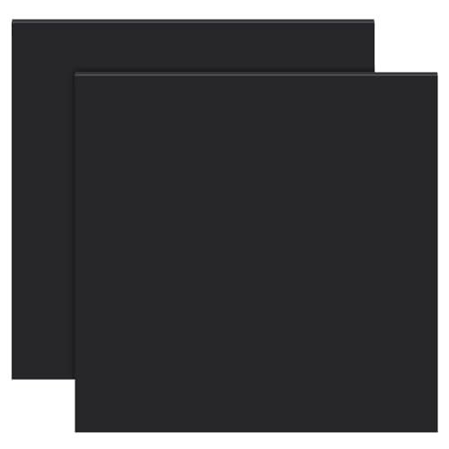 BENECREAT 2Pcs Anti-Slip Silicone Mat, 8x8 Inch Waterproof Silicone Placemats, Black Heat Insulation Silicone Pad for Craft DIY, Nail Art, Countertop Protector, 2mm Thick