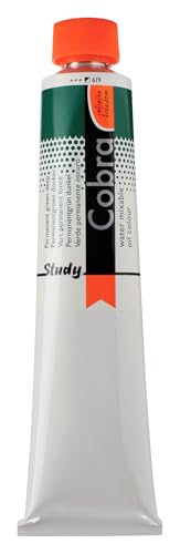 Royal Talens Cobra Study Water Mixable Oil Colors - Permanent Green Deep, 200 ml tube