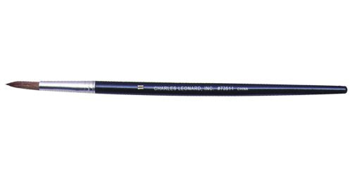 Charles Leonard Water Color Paint Brushes with Round Pointed Tip, # 11, 1 Inch, Camel Hair, Black Handle, 12-Pack (73511) - size: # 11 - 1 Inch, style: Camel Hair