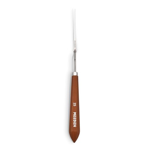 MEEDEN Artist Paint Palette Knife: 9.88" Flexible Stainless Steel Art Pallet Scraper Knife with Wooden Handle for Oil Painting Accessories for Acrylic Gouache, Canvas, #23 - style: #23