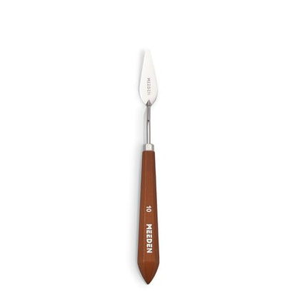 MEEDEN Artist Stainless Steel Palette Knife: 8.78" Flexible Art Spatula Pallet Painting Knife with Wood Handle for Studio, Wall Art, Home Décor, #10 - style: #10