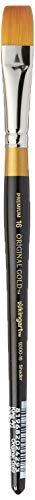 KINGART Premium Original Gold 9300-16 Flat Shader Series Artist Brush, Golden Taklon Synthetic Hair, Short Handle, for Acrylic, Watercolor, Oil and Gouache Painting, Size 16 - size: Size 16
