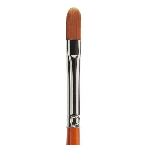 KINGART Premium Radiant 6500-8 Filbert Series Artist Brush, Synthetic Taklon Hair, Short Handle, Acrylic, Oil and Watercolor Painting, Size 8 - size: 8