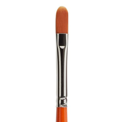 KINGART Premium Radiant 6500-8 Filbert Series Artist Brush, Synthetic Taklon Hair, Short Handle, Acrylic, Oil and Watercolor Painting, Size 8 - size: 8