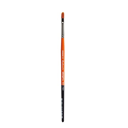 KINGART Premium Radiant 6500-4 FILBERTSeries Artist Brush, Synthetic Taklon Hair, Short Handle, Acrylic, Oil and Watercolor Painting, Size 4 - size: 4