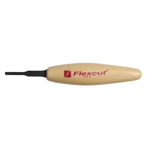 Flexcut Wood Carving Chisels | Micro Chisel, 1/8 Inch (3 mm) | Razor Sharp 1095 High Carbon Steel Cutting Blade for Miniature and Fine Detail Work | Ash Hardwood Handle | MT12 | Made in the U.S.A - size: 3mm Micro Chisel
