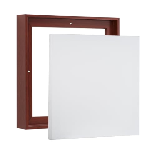 PIXY CANVAS Value Pack of 8x8 Stretched Canvas 1-1/2 (1.5) inch deep and Floater Frame for Your Paintings/Artwork/Wall Art/Wall Decor (Red Cherry, 8 x 8 inch, Square) - color: Red Cherry, size: 8 x 8 inch