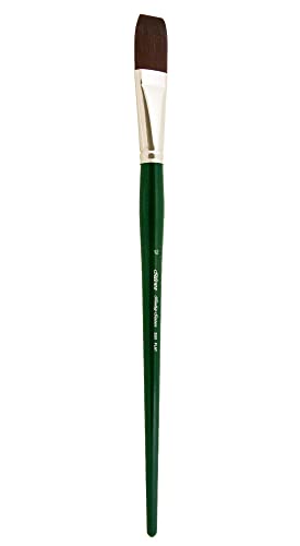 Silver Brush 2501-12 Ruby Satin Long Handle Synthetic Brush, Flat, Size 12 - size: Size 12