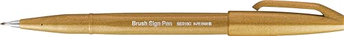 Pentel Brush Sign Pen - Ochre (Pack of 10) - color: Ochre