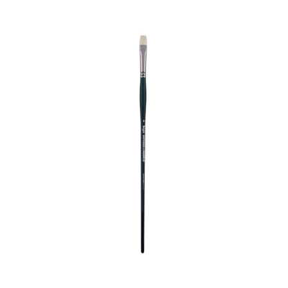 Creative Mark Imperial Professional Chungking Hog Bristle Brush - Bright # 6, Handmade Long Handle Oil Paint Brushes for Artists, Nickel-Plated Brass Ferrules, Stiff Yet Soft Natural Bristles - size: #6