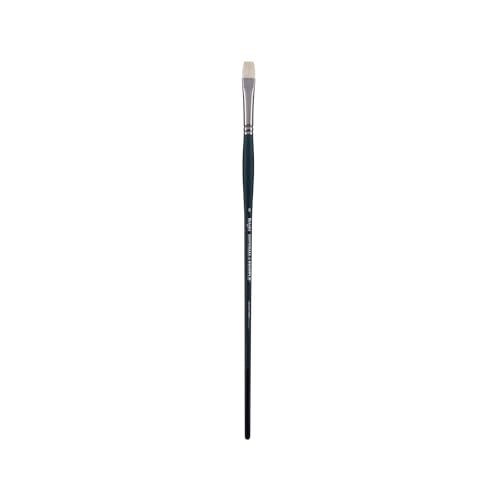 Creative Mark Imperial Professional Chungking Hog Bristle Brush - Bright # 6, Handmade Long Handle Oil Paint Brushes for Artists, Nickel-Plated Brass Ferrules, Stiff Yet Soft Natural Bristles - size: #6