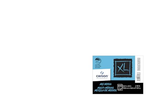 Canson - 100516254 XL Mixed Media Paper, 98 lb, 12 x 18 Inches, 100 Sheets, White - 1435468