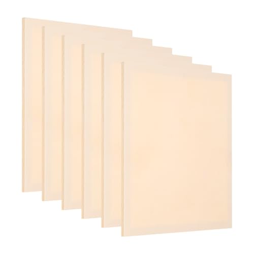 PATIKIL 6 x 6 Inch Wood Panel Board, 6 Pack Unfinished Wooden Canvas Boards Square Blank Deep Cradle Board for Painting Pouring DIY Art Use with Oils Acrylics - size: 6 x 6 Inch