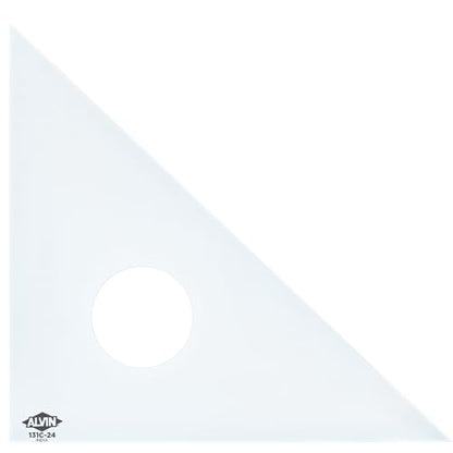ALVIN Clear Professional Acrylic Drafting Triangle 30/60 Degrees 24" Model 131C-24 Multipurpose Tool for Drafting, Design, and Architecture, Great for Machining and Woodworking - 24 inches - size: 24", style: 45/90 Degree