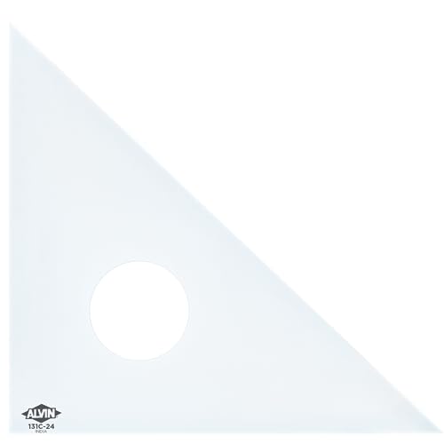 ALVIN Clear Professional Acrylic Drafting Triangle 30/60 Degrees 24" Model 131C-24 Multipurpose Tool for Drafting, Design, and Architecture, Great for Machining and Woodworking - 24 inches - size: 24", style: 45/90 Degree