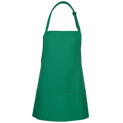 FAME® 3 Pocket Adjustable Unisex Bib Apron - F10 - Restaurants, Home, Hobbyist, Chef, Paint Party, Gardener, Grocery Store - color: Kelly Green, size: One Size