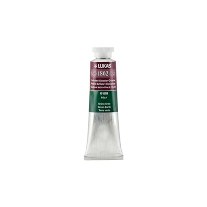 Lukas 1862 Professional German Oil Paint, Bohemian Green Earth 37 mL - w/Beeswax & Non-Yellowing Sunflower Oil, Short Drying Time, Smooth, Outstanding Lightfastness - color: Bohemian Green Earth, size: 1.25 Fl Oz (Pack of 1)