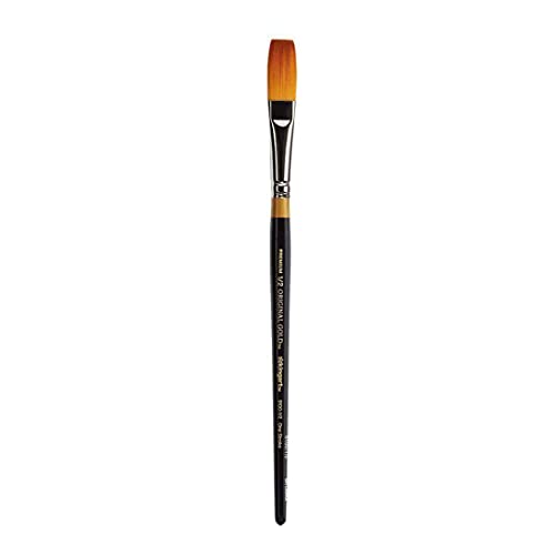 KINGART Premium Original Gold 9100-1/2 ONE Stroke Series Artist Brush, Golden Taklon Synthetic Hair, Short Handle, for Acrylic, Watercolor, Oil and Gouache Painting, Size 1/2" - size: Single - 1/2"
