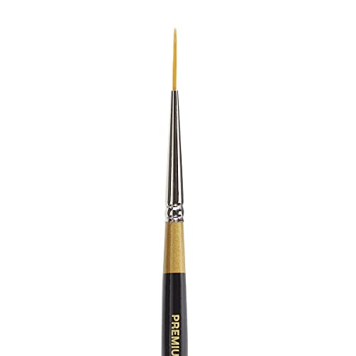 KINGART Original 9375 Series, Size 10/0 Golden Taklon Mid-Length Liner, Black/Gold