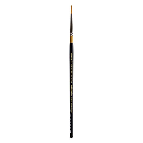KINGART Premium Original Gold 9040-2 Round Stroke Series Artist Brush, Golden Taklon Synthetic Hair, Short Handle, for Acrylic, Watercolor, Oil and Gouache Painting, Size 2 - size: 2