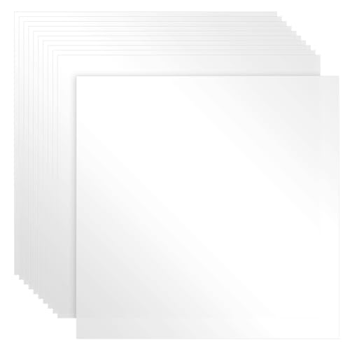 FSWCCK 25 Pcs 7.5mil 12 x 12 Inch Milky Translucent PET Blank Stencil Sheets, Mylar Sheets for Stencils, Template Plastic for Quilting Mylar Stencils, Laser Cutting, Gyro-Cut Tool Template Material - color: Milky Translucent 7.5 mil