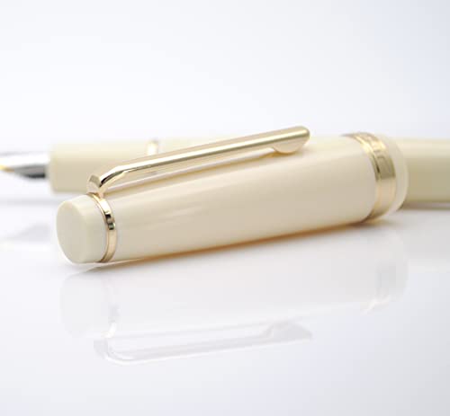 JINHAO 82 Fountain Pen with Gold Clip (F Nib 0.5mm, Ivory White) - color: Ivory White