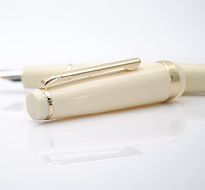 JINHAO 82 Fountain Pen with Gold Clip (F Nib 0.5mm, Ivory White) - color: Ivory White