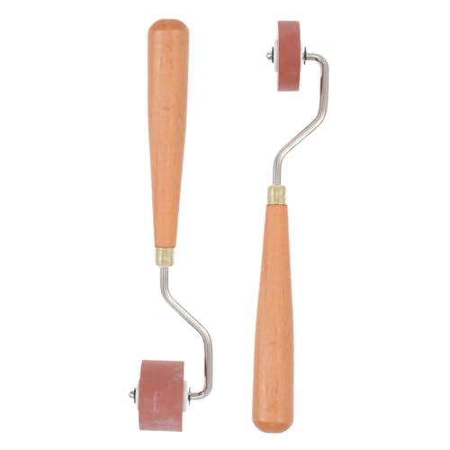 DIYEAH Mini Rubber Printmaking Roller Set for Art Crafts 2-Piece Ink Roller Tools for Beginners Smooth Inking Lightweight for Printing and Painting Projects
