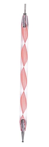 Spiral Dual Head Quilling Slotted Tool Embossing Cardstock Paper Flowers Nail Art Dotting Tools Point Drill Creasing Pen Pottery Ceramics Clay Sculpting Tool (Pink)