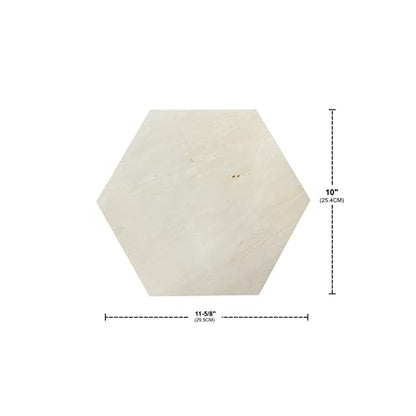 Unfinished Wooden Panels for Painting, Blank Wood Hexagon Framed Boards for Crafting Art Pouring (10x11.6 in, 6 Pack)