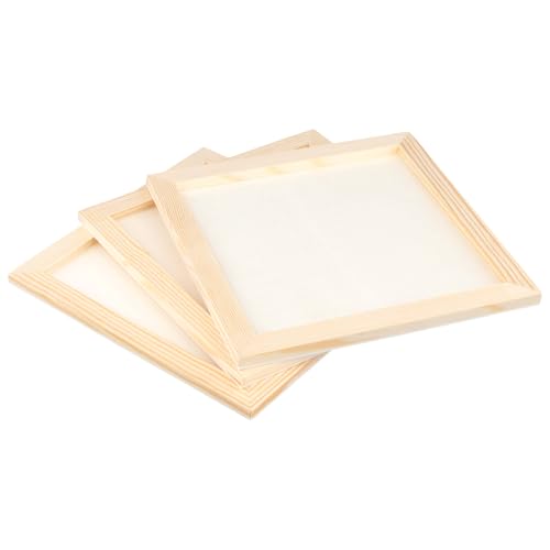 16 PCS 8 x 8 Inch Wood Canvas Boards, 0.35 Inch Thick Wood Panel Canvas Unfinished Wooden Panels for Painting,Craft, String Art, DIY