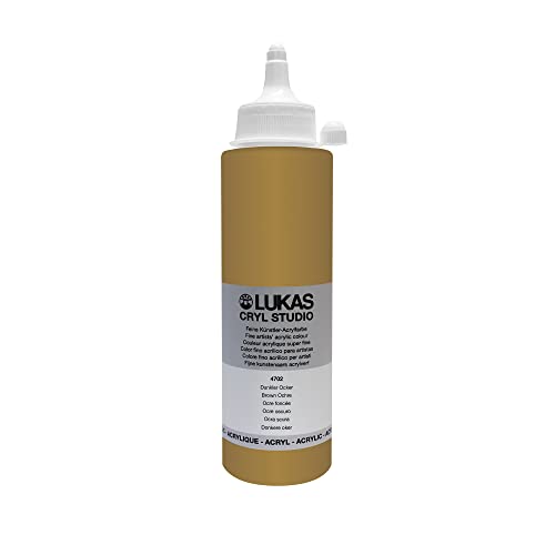 Lukas CRYL Studio Artist Acrylic Paint, Brown Ochre, 250 ml Bottle - High Pigment Acrylic Paints for Canvas Painting, Large Scale Works - Medium-Viscosity, Water-Mixable, Fast Drying - color: Brown Ochre, size: 8.45 Fl Oz (Pack of 1)