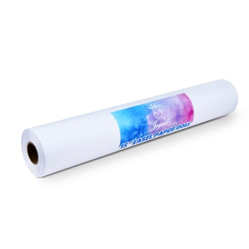Joyooss Easel Paper Roll 15” x 984” (82’), Arts and Crafts Drawing Paper Roll of Paper for Painting Kids Easel, Coloring Art Paper, White Paper Roll of Crafting Activity Projects Supplies - size: 15 Inch 1 Roll