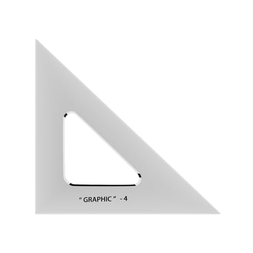 ALVIN - 4 inches Transparent Academic Acrylic Triangle Ruler 45/90 Degrees, Multipurpose Tool for Drafting, Design, and Architecture, Great for Machining and Woodworking - size: 4", style: 45/90 Degree