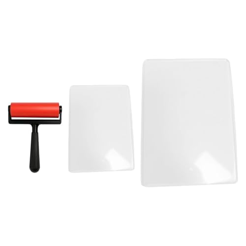 Reusable Gel Printing Plate with Press Rubber Brayer Roller for Diary Home