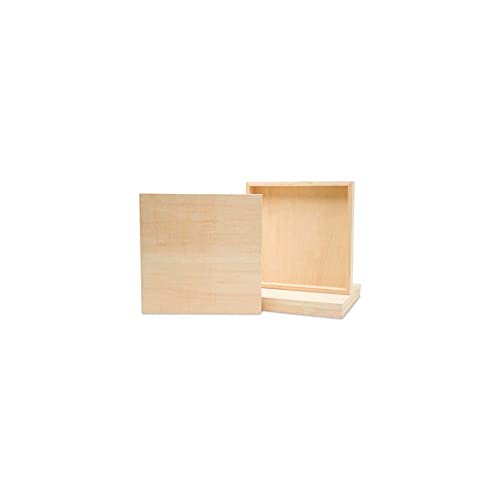 Small Square Wood Canvas 5 x 5 x 1-1/2 inch, Pack of 4 Unfinished Wood Frames, Blank Wood Signs for Crafts & Home Decor, by Woodpeckers - size: 5 x 5 x 1-1/2 inch