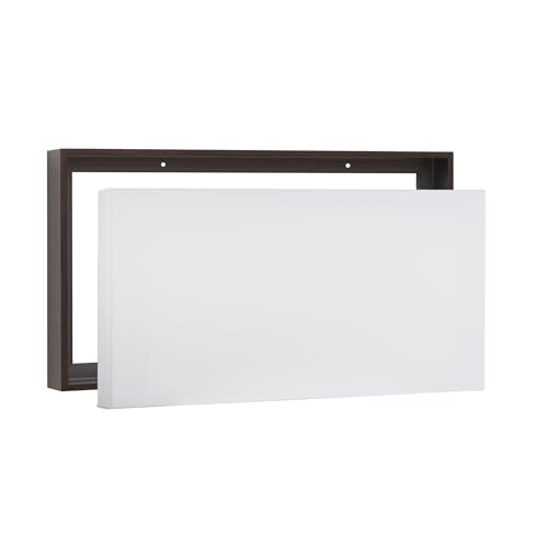 PIXY CANVAS Value Pack of 8x10 Stretched Canvas 1-1/2 (1.5) inch deep and Floater Frame for Your Paintings/Artwork/Wall Art/Wall Decor (Dark Walnut, 8 x 10 inch, Landscape) - color: Dark Walnut, size: 8 x 10 inch